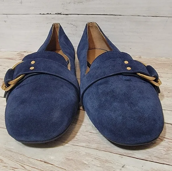 Tory Burch Marsden Blue Suede Loafers Women's US 10