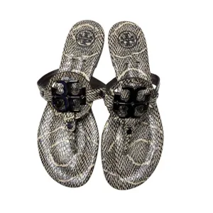 TORY BURCH Miller 2 Leather Thong Slip On Python Snakeskin Sandals 8M