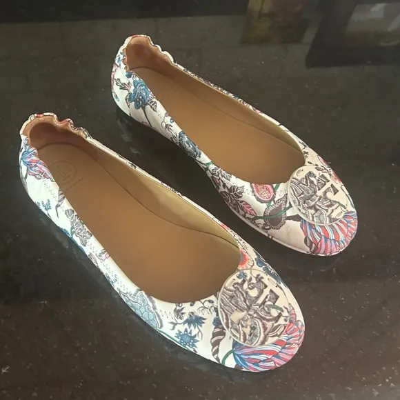 Tory Burch Minnie  Floral Travel Ballet Flats