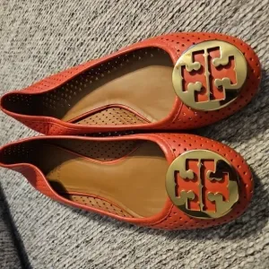 Tory Burch Red Perforated Ballet Flats 9.5