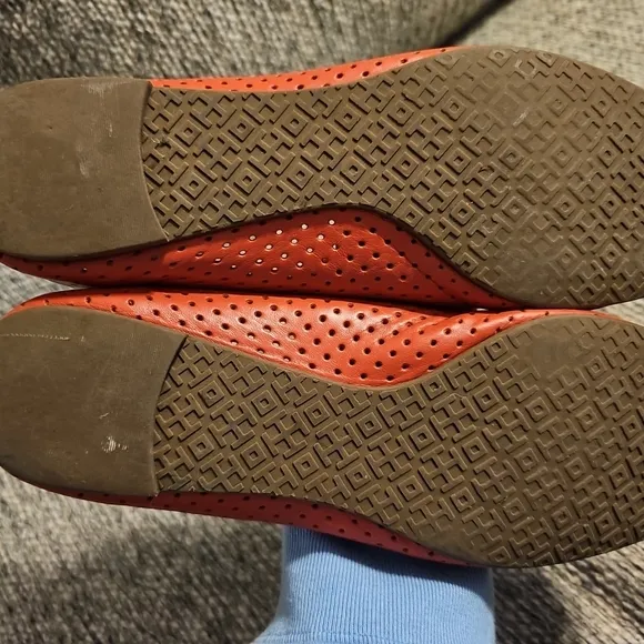Tory Burch Red Perforated Ballet Flats 9.5