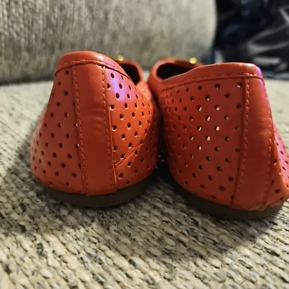 Tory Burch Red Perforated Ballet Flats 9.5