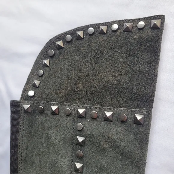 Tory Burch Rhett Studded Knee-High Boots in Dark Gray