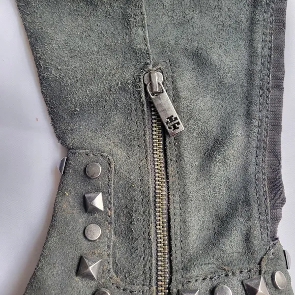 Tory Burch Rhett Studded Knee-High Boots in Dark Gray