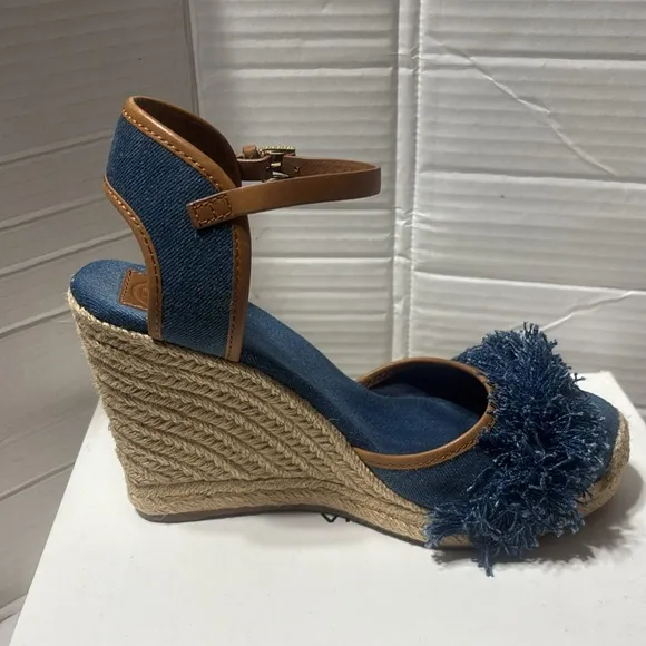 Tory Burch Shaw denim espadrilles. EUC