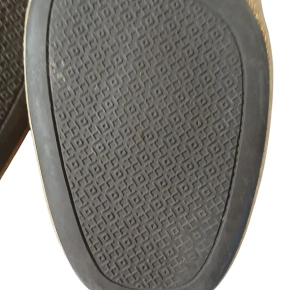 Tory Burch Sparkling Gold Suede Flats  Metallic Loafers Women's size 7.5 M