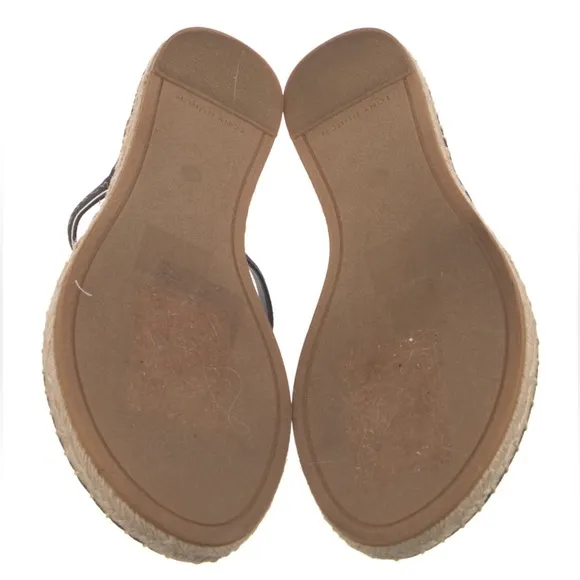 TORY BURCH Thong Espadrilles Leather Flip Flops Size 8