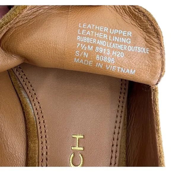 Tory Burch Womens Brown Suede Loafers Sz 7.5M With Leather Lining &amp; Rubber Sol