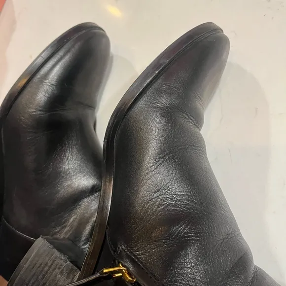 Tory Burch Womens Marsden Riding Boots Black Leather Tall Block Heel Size 9.5M