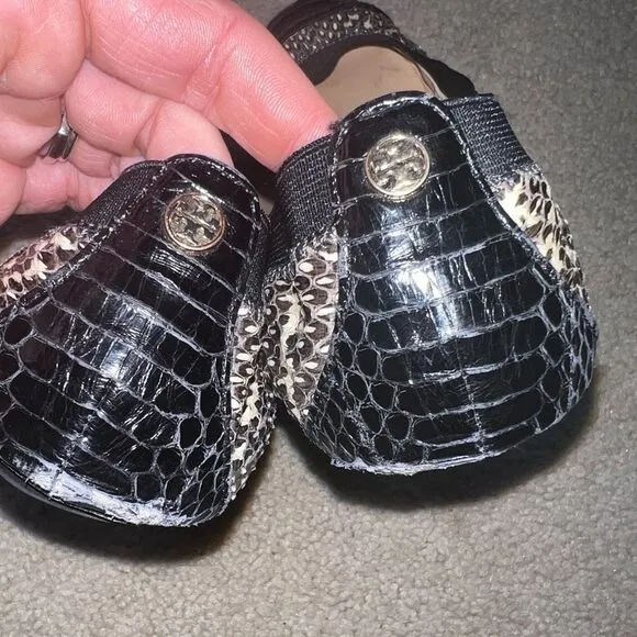 Tory Burch Snake Cap Toe Flats Size 7.5