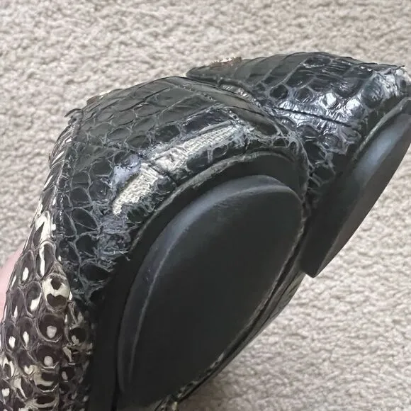 Tory Burch Snake Cap Toe Flats Size 7.5