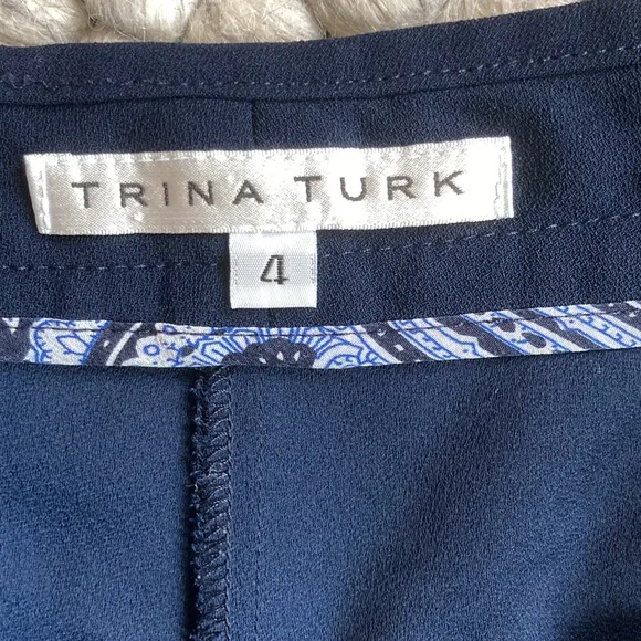 Trina Turk navy faux wrap dressy shorts
