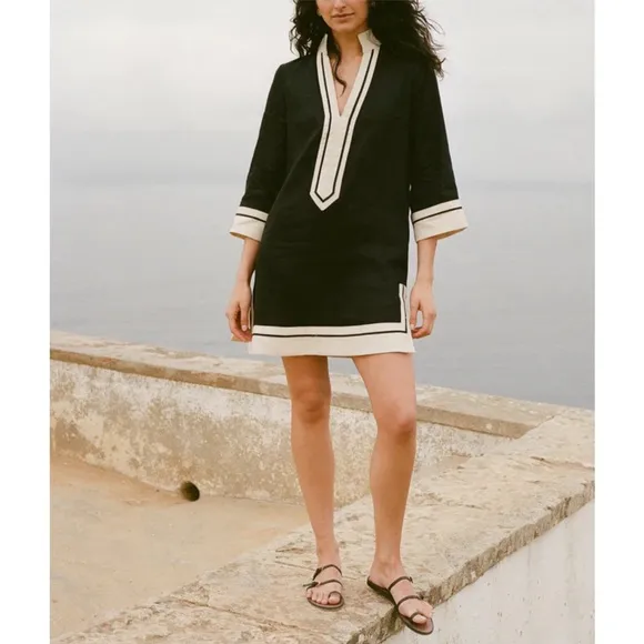 TUCKERNUCK Black and Tan Collins Caftan