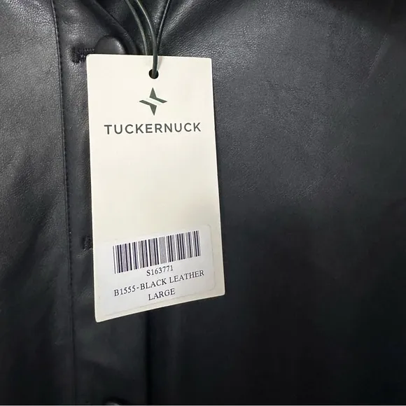 TUCKERNUCK Black Leather Violetta Shirt Dress