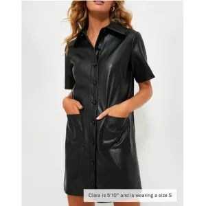 TUCKERNUCK Black Leather Violetta Shirt Dress