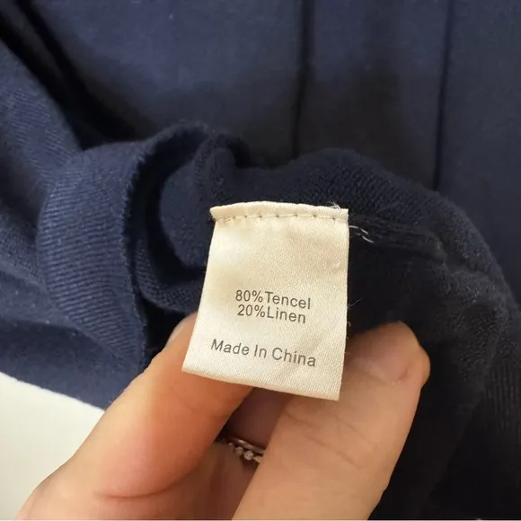 Tuckernuck Navy Clayton Long Sleeve Knit Polo Size M/L
