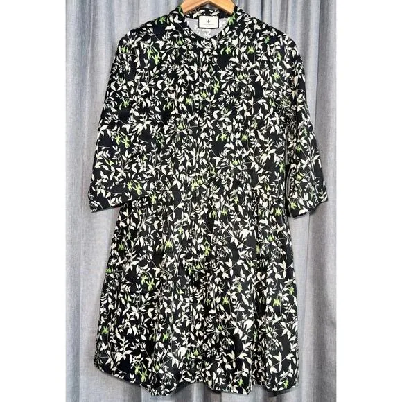 Tuckernuck NEW Verdant Iris Short Sleeve Royal Shirt Mini Dress Size Medium