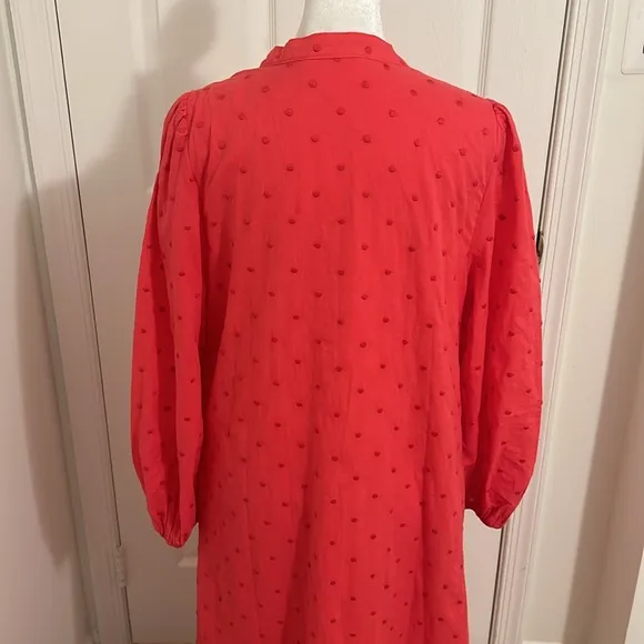 Tuckernuck Pomander Place Rosso Red Leila Maxi Dress Coral Swiss Dot Size Small