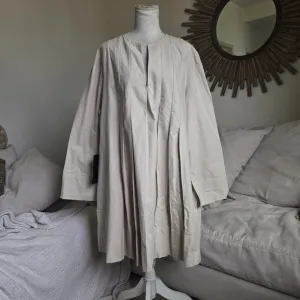 Tuckernuck Size XXL Stone Luella V Neck Cotton Long Sleeve Relaxed Dress