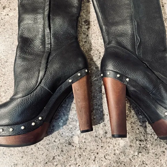 UGG Australia Gebui Leather High Heel Boots - NWOT ⭐👢