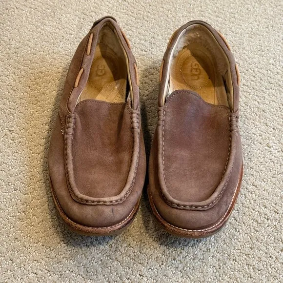 Ugg Australia Mens Leather Loafers Pointe Sheepskin Slip On #1002442 Size 11