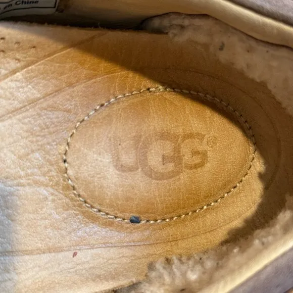 Ugg Australia Mens Leather Loafers Pointe Sheepskin Slip On #1002442 Size 11