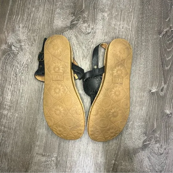 UGG Ayden II Logo Black T Strap Sandals Size 9
