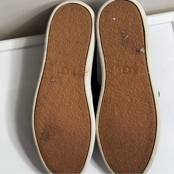 UGG Black CAS Slip-On Trainer Leather Upper with Suede Paneling EVA Cushioning 8