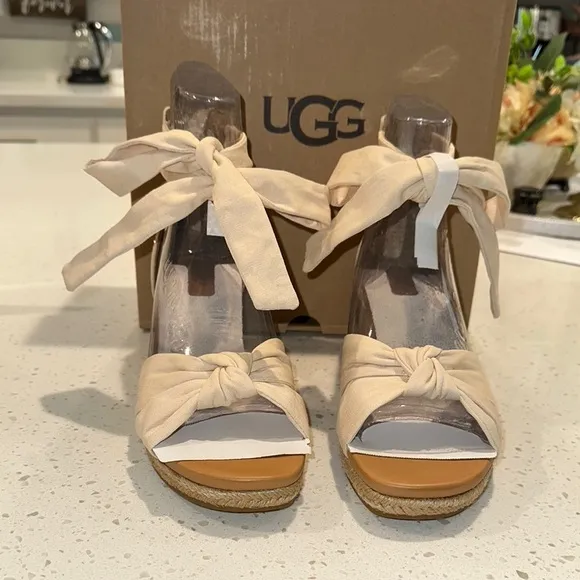 UGG Cream Espadrilles with Bow Details