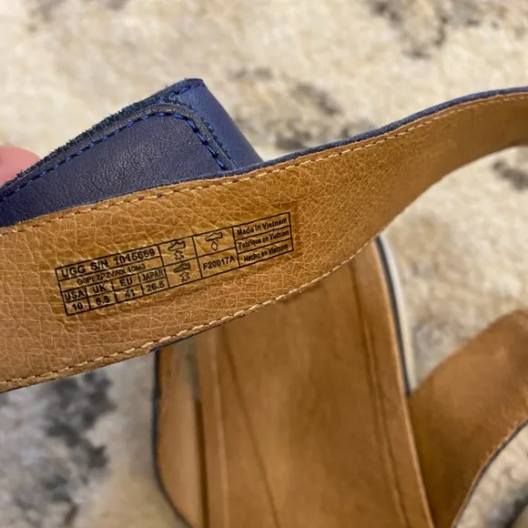 UGG Navy Blue Laddie Marino Sandals Size 10