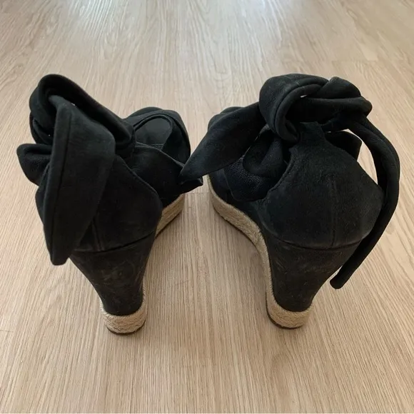 Uggs espadrille wedge leather ankle wrap sandals