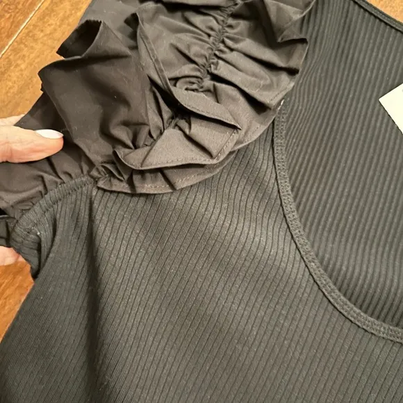 Ulla Johnson Black Hanna Sleeveless Tiered Ruffle Skirt Dress Sz 10