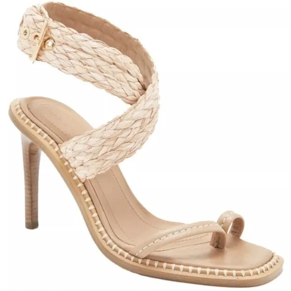 Ulla Johnson Lydia Natural Raffia Ankle Wrap Sandals, Size 40 $525 EXCELLENT!