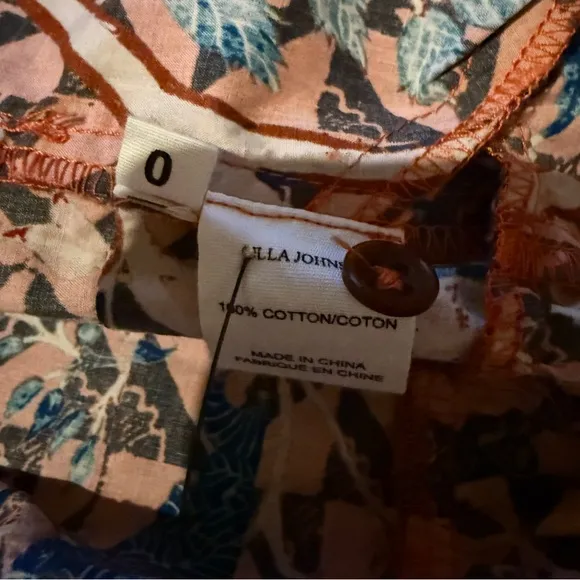 Ulla Johnson Maude Short Puff Sleeve Floral Wrap Mini Dress in Hibiscus Sz 0