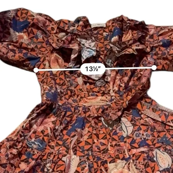 Ulla Johnson Maude Short Puff Sleeve Floral Wrap Mini Dress in Hibiscus Sz 0