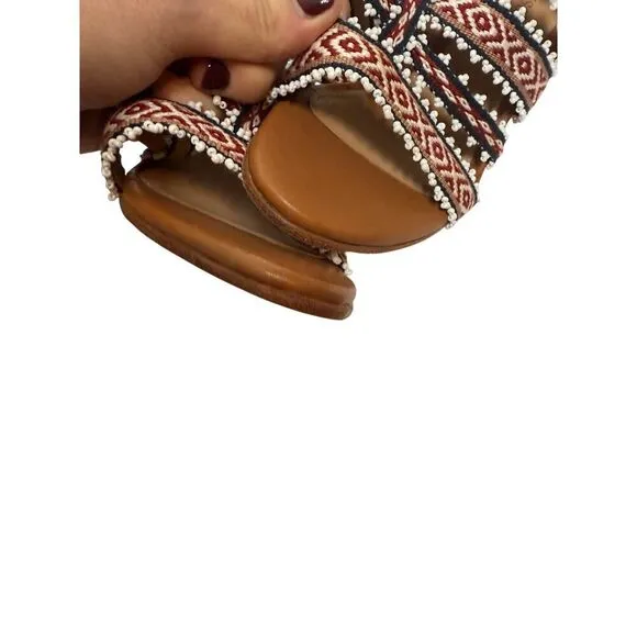 Ulla Johnson Beaded Sabina Tribal Ankle Wrap Heels NWT Sz. 7