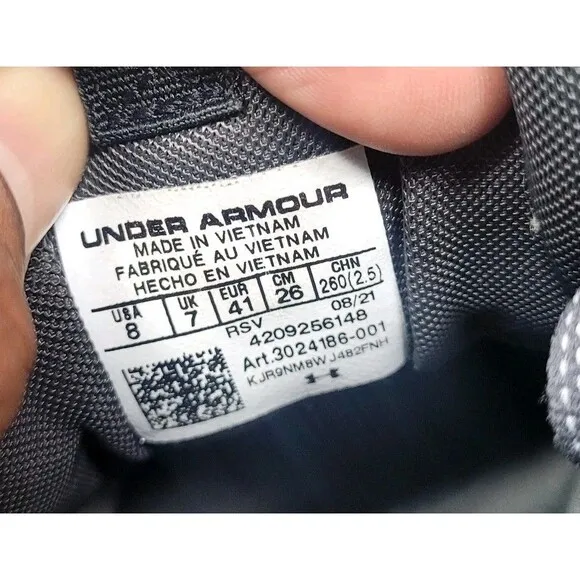 Under Armour Charged Men's Size 8 Bandit Trail 3 Black Castlerock Athletic Shoes