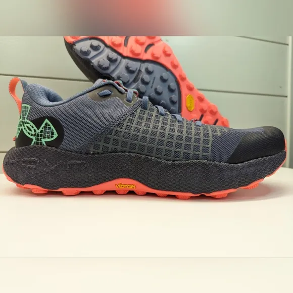 Under Armour UA HOVR Ridge Trail Navy Steel Red Hiking Running Sneakers Men's 13