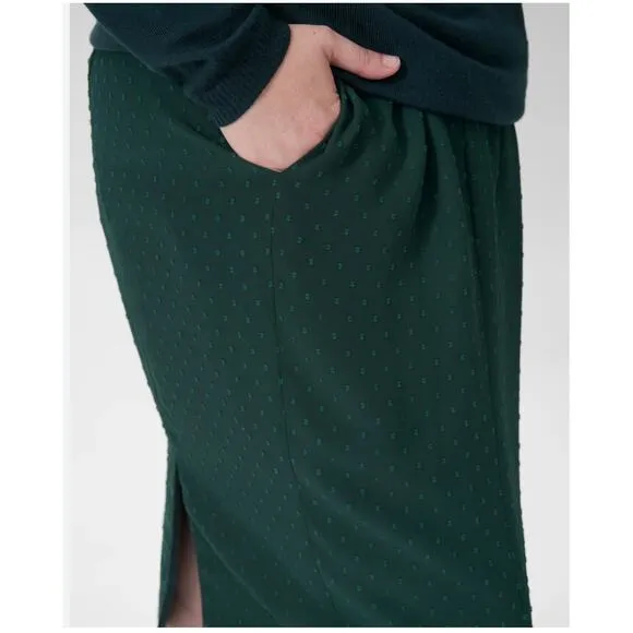 UNIVERSAL STANDARD Women Blair Swiss Dot Pencil Skirt Chiffon Green NWT 10 12 XS