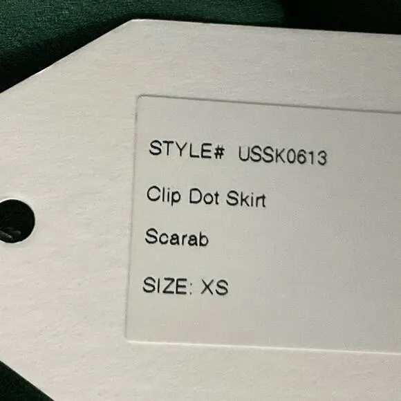 UNIVERSAL STANDARD Women Blair Swiss Dot Pencil Skirt Chiffon Green NWT 10 12 XS