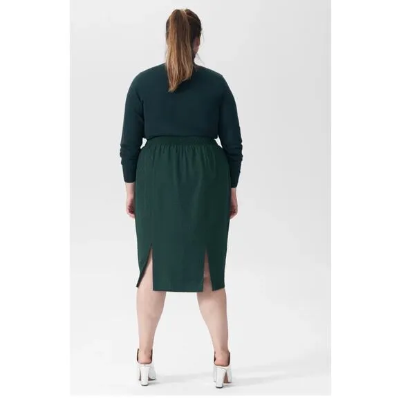 UNIVERSAL STANDARD Women Blair Swiss Dot Pencil Skirt Chiffon Green NWT 10 12 XS