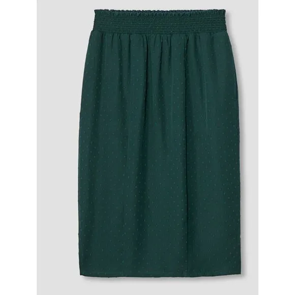 UNIVERSAL STANDARD Women Blair Swiss Dot Pencil Skirt Chiffon Green NWT 10 12 XS