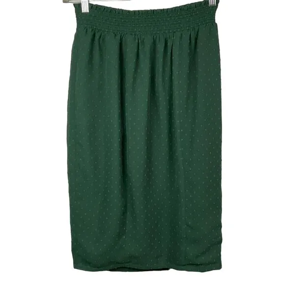 UNIVERSAL STANDARD Women Blair Swiss Dot Pencil Skirt Chiffon Green NWT 10 12 XS