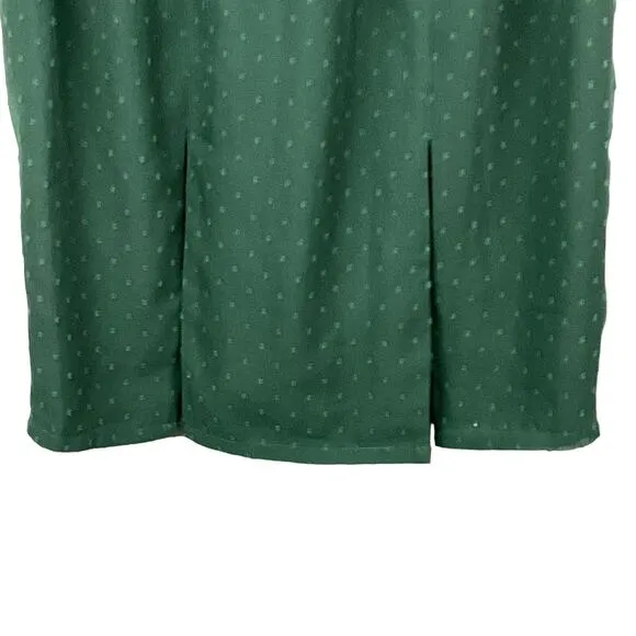 UNIVERSAL STANDARD Women Blair Swiss Dot Pencil Skirt Chiffon Green NWT 10 12 XS