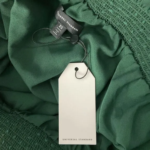 UNIVERSAL STANDARD Women Blair Swiss Dot Pencil Skirt Chiffon Green NWT 10 12 XS