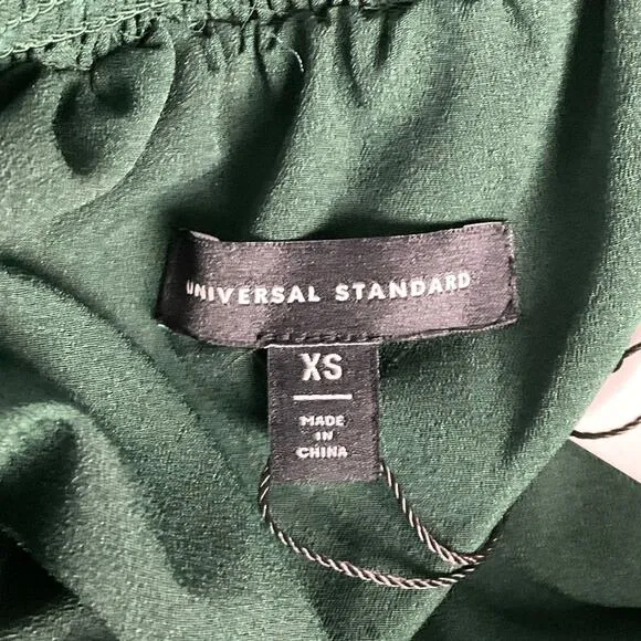 UNIVERSAL STANDARD Women Blair Swiss Dot Pencil Skirt Chiffon Green NWT 10 12 XS
