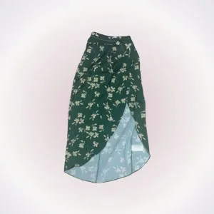 Urban Outfitters green floral high-low faux wrap skirt | Sz S