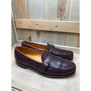 US10.5 Allen Edmonds Fairmont Dress Shoes Brown Leather Slip On Loafers Mens