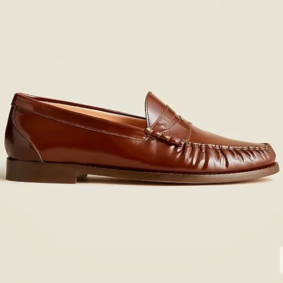 Used J. Crew Winona penny loafers in spazzolato leather