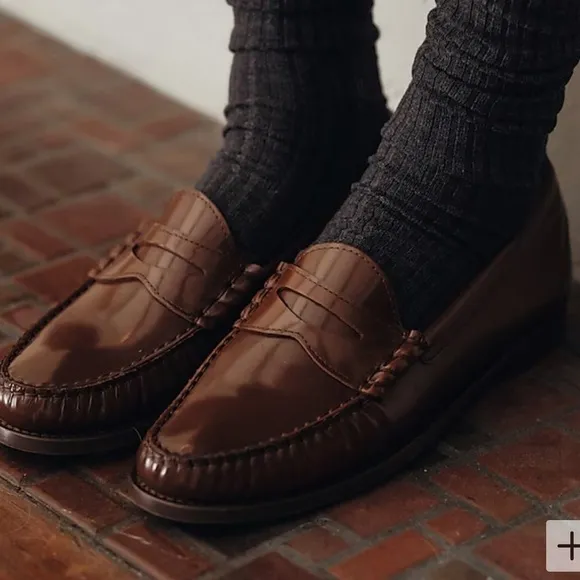 Used J. Crew Winona penny loafers in spazzolato leather